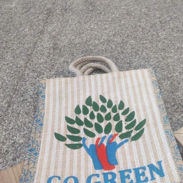 “Go Green” Printed Jute Bag, Puru Wings jute product
